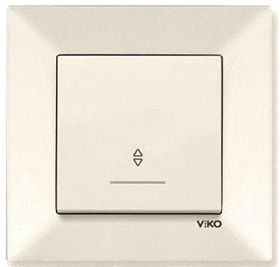 Вимикач прохідний одноклавішний Viko Meridian з підсвіткою кремовий 90970263-WH