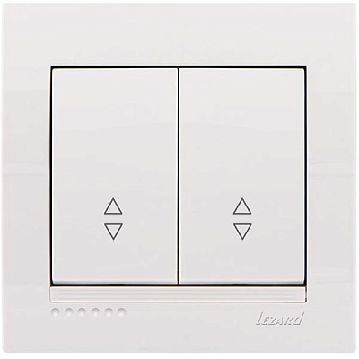 Выключатель проходной двухклавишный Lezard Deriy без подсветки 10 А 250В IP20 белый