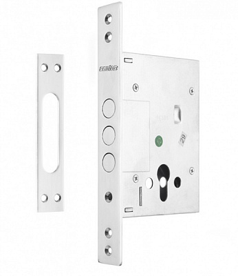 Замок врізний додатковий SANTOS 1-WAY DIN 257L-C NC UNIV BS60 мм нікель сатин