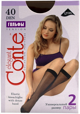 Гольфы Conte TENSION 40 2 пары р. one size бежевый 