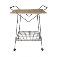 Сервировочный столик Cube серый / натуральный 550x350x700мм Woodville 