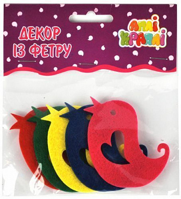 Декоративное изделие с фетра Птички №1, 5шт. 