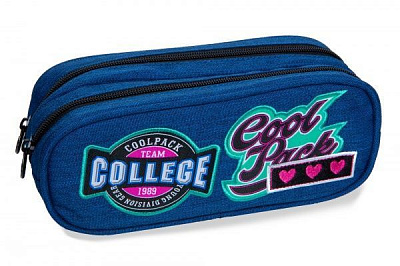Пенал на 2 замки Clever B65057 CoolPack денім