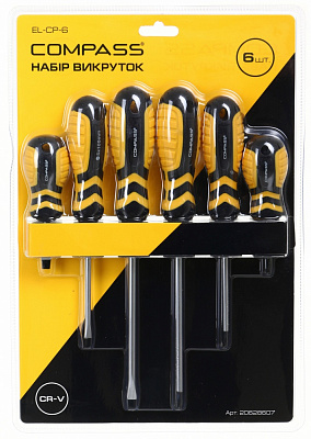 Набор отверток Compass на пластиковом держателе 6 шт. EL-CP-6