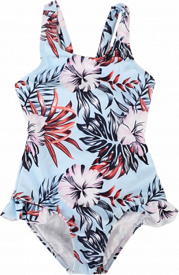 Купальник для девочек Пальмы р.110–116 голубой 