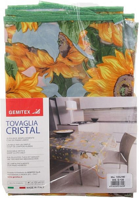 Скатерть Cristal Eco 120x160 см прозрачный с рисунком Gemitex 