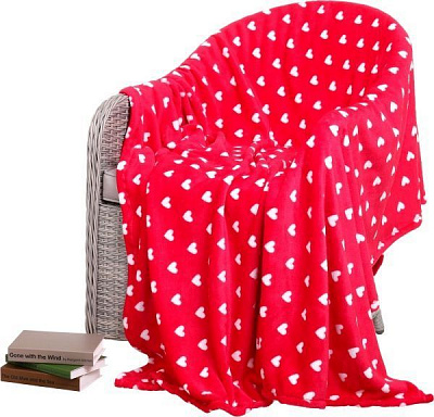 Плед Heart 160x200 см красный с белым La Nuit 