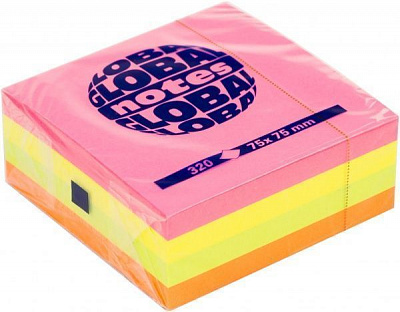 Папір для нотаток із липким шаром Cube 75х75 мм 320 шт. мікс Global Notes