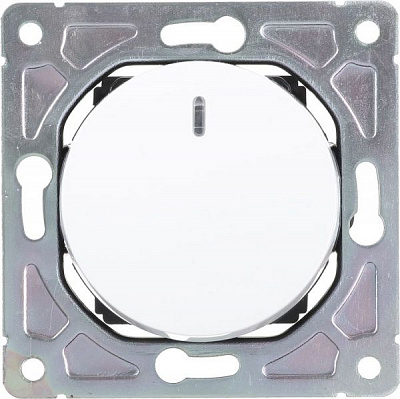 Вимикач одноклавішний HausMark Bela з підсвіткою 10 А 250В білий SNG-SWP.RD20MG1W1L-WH