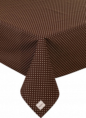 Скатерть Lucy горошек 133x110 см коричневый La Nuit 