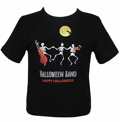 Футболка для девочек/для мальчиков WP Merchandise Halloween Скелеты р.128–134 черный 22134 