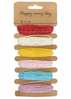 Набір стрiчок для пакування 19333 6 шт. 0,3 см 5,5 м різнокольоровий