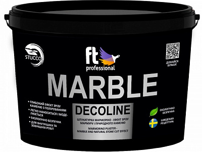 Декоративная штукатурка моделирующая FT Professional MARBLE DECOLINE 15 кг /белый