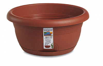 Вазон пластиковый Stefanplast Capri круглый 1,5 л терракот (84200) 