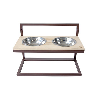 Миска подвійна 10 центів для Джека №5 M/L/XL 2х1250 мл коричневий