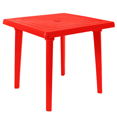 Стіл пластиковий квадратний 80x80 см червоний
