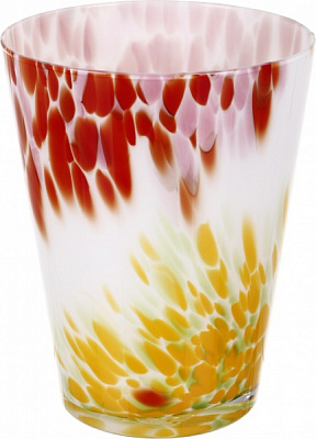 Ваза Wrzesniak Glassworks Confetti 24 см зелено-желто-розовый 