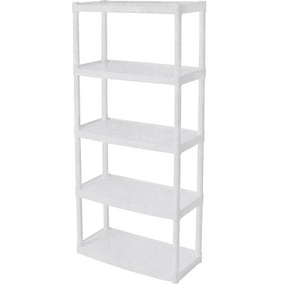 Стеллаж пластиковый Алеана 1800x820x370 мм белый 