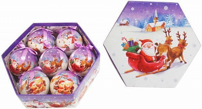 Набір іграшок Куля розписна 299-75668-7 d75 мм 7 шт./уп.