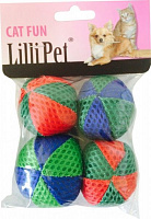 Игрушка для котов Lilli Pet Мячики и мышки, в наборе 4шт., полиэстер, плюш