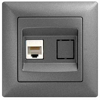 Розетка компьютерная Gunsan Visage IP20 темно-серый металлик VS 28 17 130