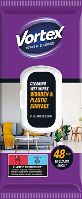 Влажные салфетки Vortex для мебели 48 шт./уп. / белый
