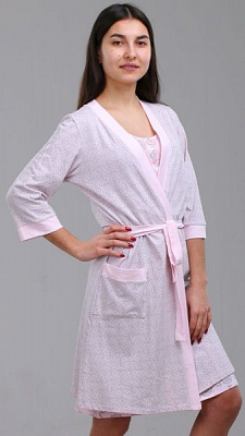 Халат Roksana Verona 376/16120 р. M розовый с серым 