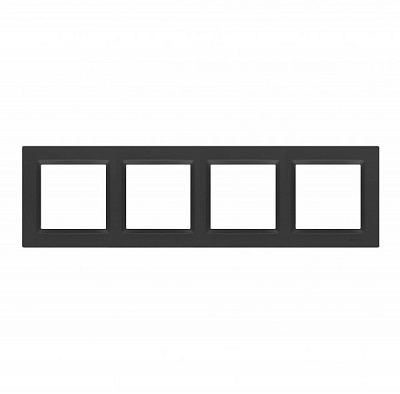 Рамка чотиримісна Simon 10 універсальна чорний матовий CR4/49