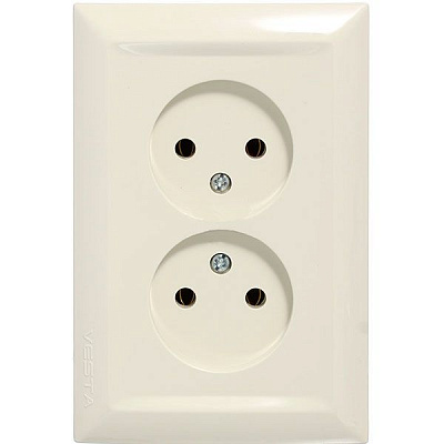Розетка Underprice Vesta подвійна без заземлення кремова