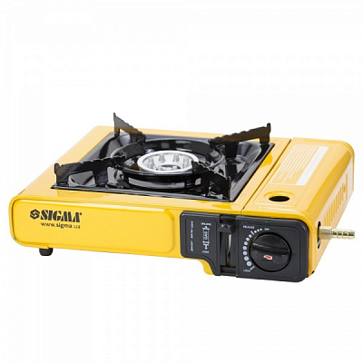 Плита газовая Sigma одноконфорочная с пьезоподжигом и адаптером (кейс)