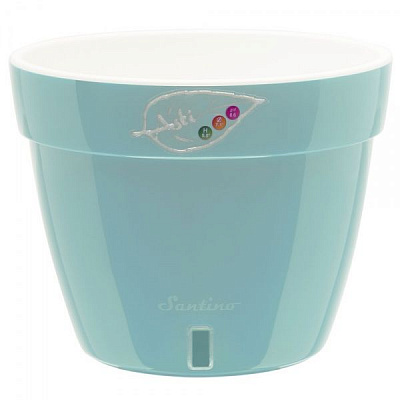 Горщик Santino АСТІ круглий 15л білий із м'ятним