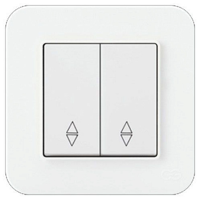 Вимикач Gunsan прохідний двоклавішний без підсвітки 10 А 250В білий 01 37 93 00 100 109