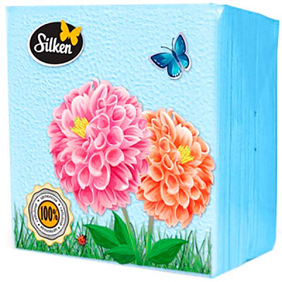 Салфетки столовые Silken Light 24х24 см цвет в ассортименте 100 шт.