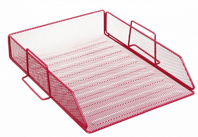 Лоток для бумаг горизонтальный металл 26,5х33,5х7,8 см розовый Nota Bene