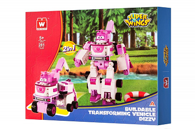 Фігурка-конструктор Super Wings Small Blocks 2-in-1 Buildable Transforming Vehicle Dizzy Діззі EU385006