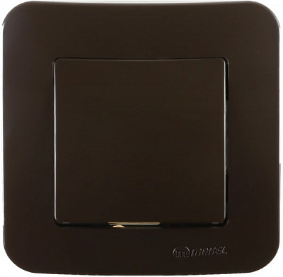 Вимикач одноклавішний Makel Lillium Natural без підсвітки 10 А 250В коричневий