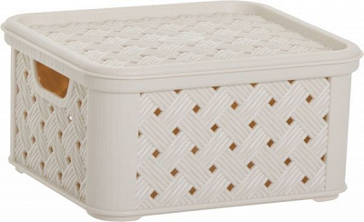 Кошик пластиковий Tontarelli 6848 ТО із кришкою Аріанна S 85x166x145 мм