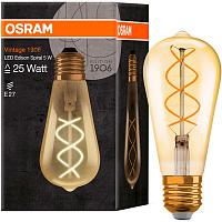 Лампа світлодіодна Osram FIL Vintage Spiral ST64 5 Вт E27 2000 К 220 В жовта 4058075092112 