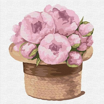 Картина по номерам Волшебный букет пионов 30x30 см Идейка 