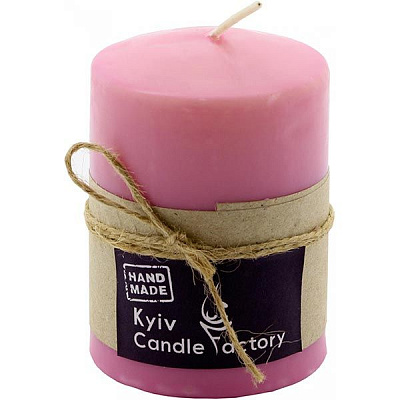 Свеча Candle Factory EcoLife розовая пастельная 90 мм