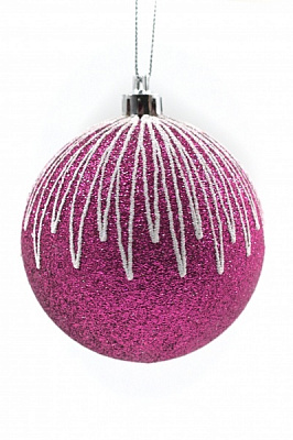 Куля новорічна Подарунок 60 мм рожевий 6308