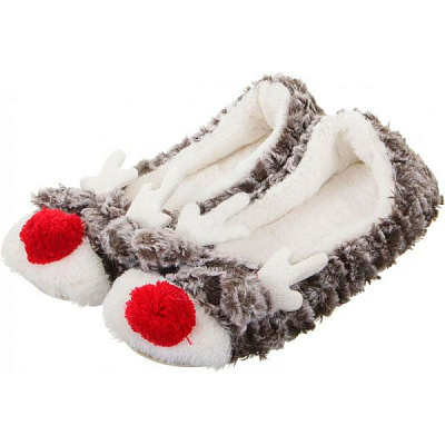 Обувь домашняя женская La Nuit Олени р. 40 шоколадная