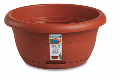 Вазон пластиковий Stefanplast Capri круглий 3 л теракот (84250)