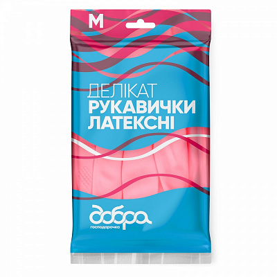 Перчатки латексные Добра господарочка Деликат стандартные р.M 1 пар/уп.