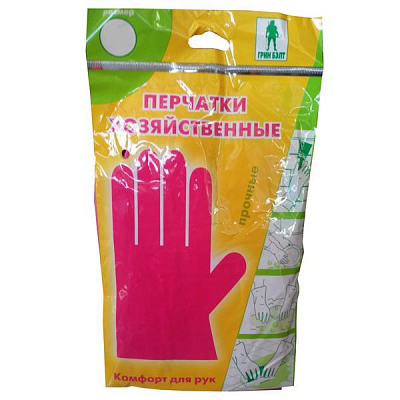 Перчатки ЧИСТИЙ ДІМ хозяйственные с покрытием латекс L (9) 06-043