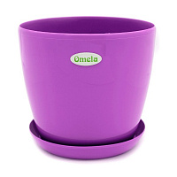 Горшок пластиковый Омела Глянец 0,8 литра круглый светло-фиолетовый 
