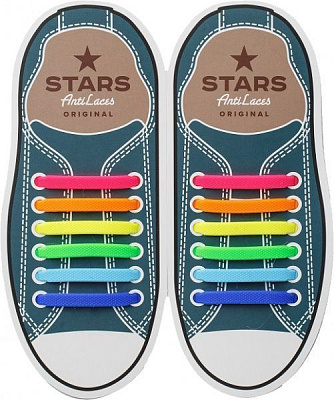 Шнурки силиконовые AntiLaces Classic SRBW565 мульти 