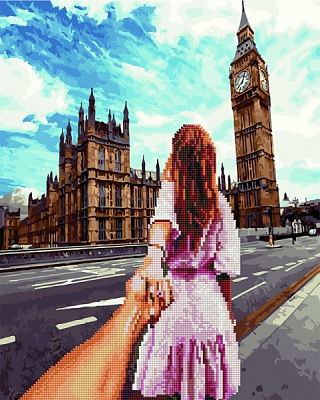 Алмазная мозаика Следуй за мной в Лондоне 40x50 см GZS1084 Brushme 