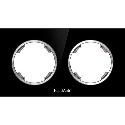 Рамка двухместная HausMark Bela универсальная черное стекло SNG-FRG.RD20G2-BK