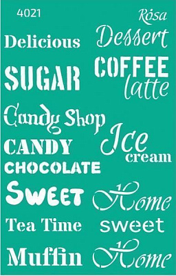 Трафарет многоразовый самоклеящий Cake Delicious №4021 GPТ50046023 130х200 мм Rosa Talent